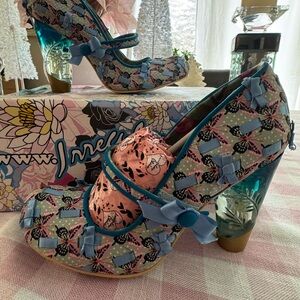 Irregular Choice Women's Heels - Blue and Pink butterflies